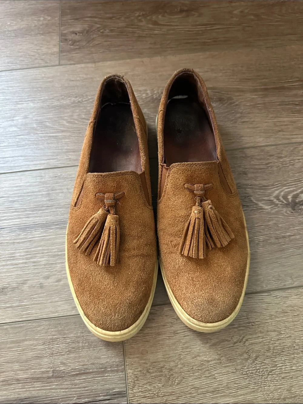 Frye - Men's Suede Tassel Slip-On Loafers - Size 10